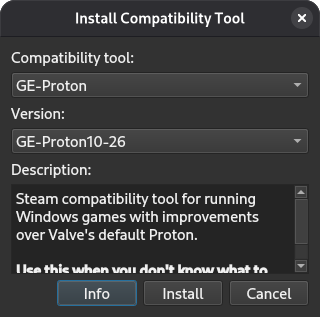 Installing GE-Proton10-26